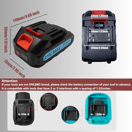 Mini Chainsaw Battery, 21v Lithium Battery - 2.0 Ah Battery with Electric Quantity Display, Include Charger Adapter, Suitable for Cordless Powe - size: 2000mAH