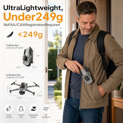 M24 MAX Drones with 8K Camera for Adults, Drone with 4.5 inch Touchscreen
