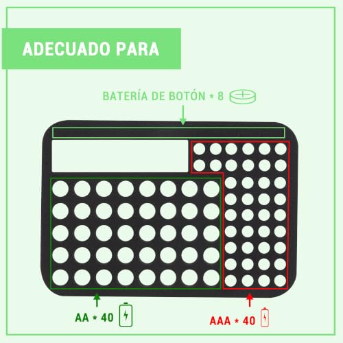 Battery Organizer Storage Case with Tester,88 Slot for AAA AA Button Cells - color: 88-Slots (Black-Green)