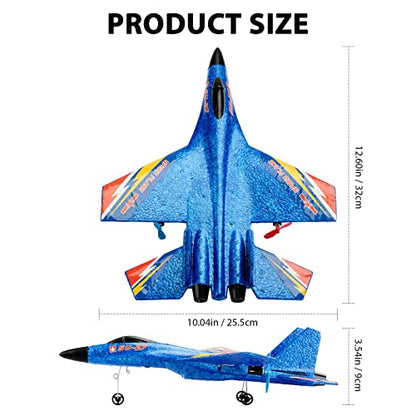 SU-27 RC Airplane for Kids Adults Beginners Fighter Jet Ready To Fly - color: Blue Su27