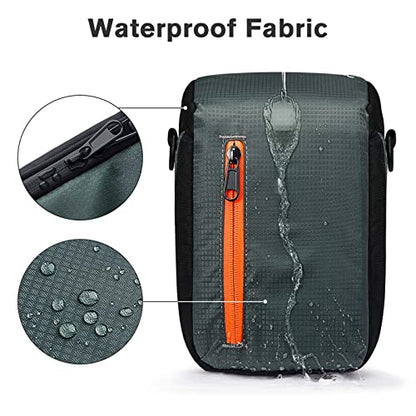 S-ZONE Camera Insert Bag Waterproof Lens Cube Case Compatible with Nikon Canon - color: dark green