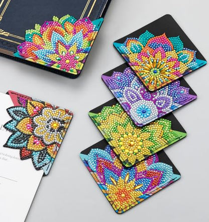 8 PCS Diamond Art Bookmarks, Diamond Painting Bookmarks for Book Lovers - color: Mandala Floral Style E