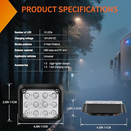 Nilight 12LED Magnetic Wireless Trailer Lights 2PCS Red and Blue - color: 12LED Blue Red