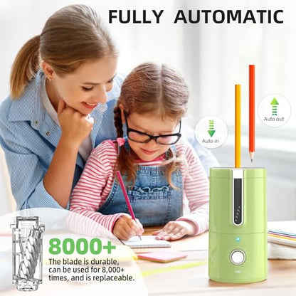 deli Electric Pencil Sharpener, Fully Automatic Pencil Sharpener - color: Green