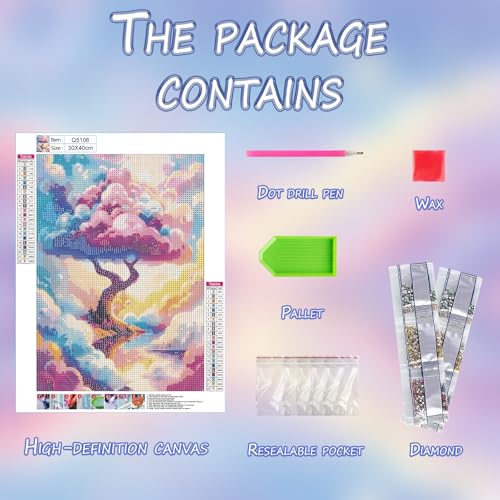 DOTSOPS 5D Dreamland Diamond Painting Kits for Adults 11.8 x 15.7 Inches - color: Tree