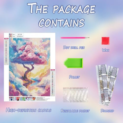 DOTSOPS 5D Dreamland Diamond Painting Kits for Adults 11.8 x 15.7 Inches - color: Tree