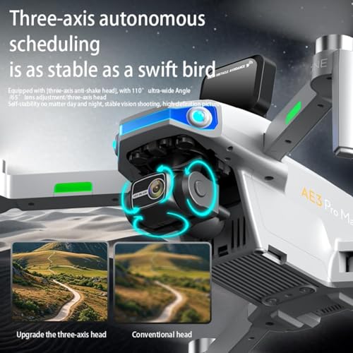 AE3 ProMax 4K Camera Drone for Adults,3 Batteries,Gray