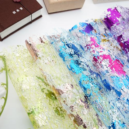 Colorful Textured Fabric Paper(gilded mesh, Close to A5 size) - color: gilded mesh