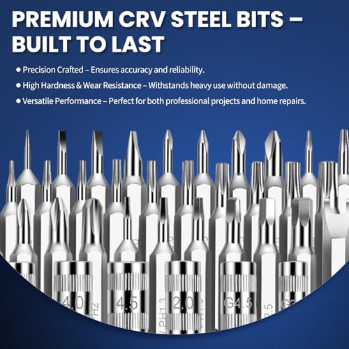 59Pcs Multi Bit Precision Screwdriver Set with 44 CRV Bits & 15 Accessories, Magnetic Small Electronics Repair Tool Kit with Ergonomic Handle & Storage Case/Repair Tool Bag - color: 58 Pcs