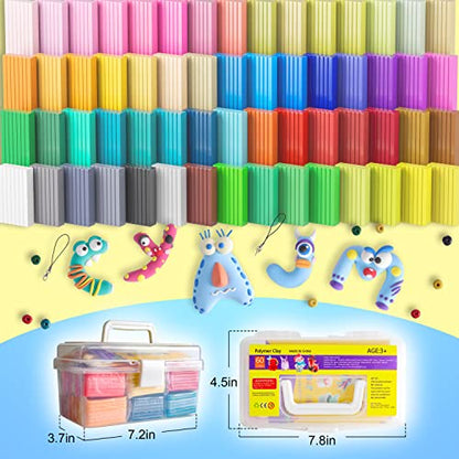 Cyajm 60 Colors Oven Bake Clay Kit, Individually Wrapped - color: 60 Colors