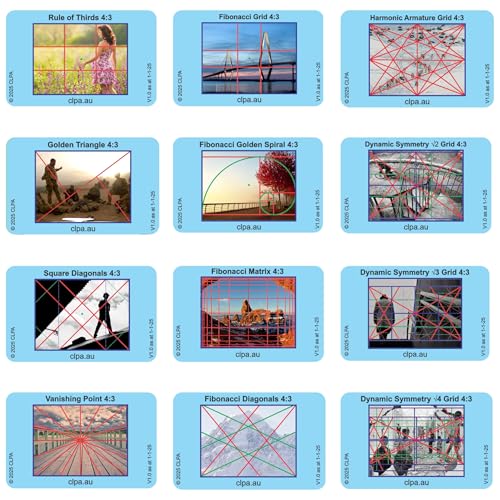 4:3 Directors Viewfinder Set, 12 Layouts, 12 Cards - size: Set - Full 4:3 Only