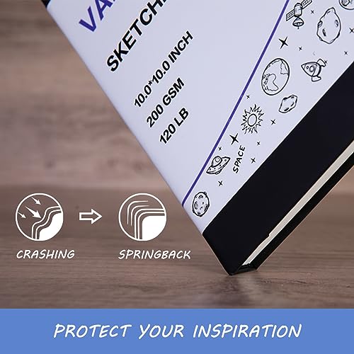 Vanrtto Hardcover Square Sketch Book, Mixed Media Sketchbook 8x8 in 2 Pack - size: 8*8 INCH 2 PACK