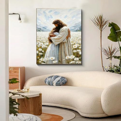 Jesus Paint by Numbers Kit for Adults Framed Canvas 12X16 in, Frameworkless - color: YH02116