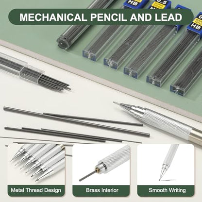 PATIKIL 2Pcs Mechanical Pencil 0.9mm, Lead Pencils Mechanical Holder,Silver - color: Silver