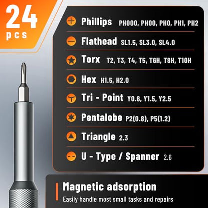 KATERK 25-in-1 Mini Screwdriver Set Precision Small Magnetic Repairs Tool