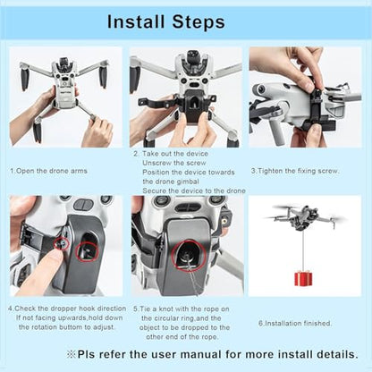 Mini 4 Pro Airdrop System, Quick Release Payload Delivery Transport Device Wedding Drone Fishing Bait Search & Rescue for DJI Mini 4 Pro Drone Accessories