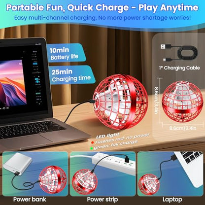 Flying Orb Ball Toy, 2026 Upgrade Hand Controlled Hover Ball - color: Bright Red, size: 1 Pack