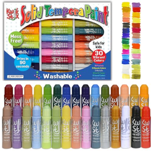The Pencil Grip Kwik Stix Solid Tempera Paint 30 Colors Including, Pastel, Jewel and Earth Tones TPG-681