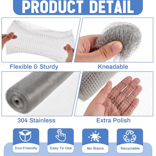 12 Inch X 50 ft Stainless Steel Mesh Rodent Control for Slugs - size: 12 Inch x 50 ft