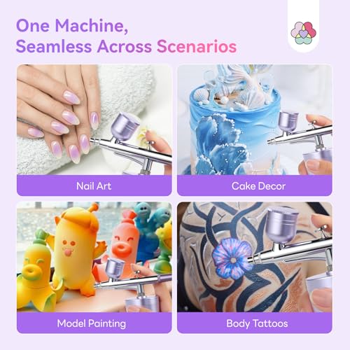 SAVILAND 2026 Airbrush for Nails 25 PSI Nail Airbrush Machine - color: A-Purple