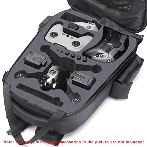 Waterproof Shockproof DJI FPV Backpack Portable Hard Case for DJI FPV Combo Drone, Remote Controller, Batteries, FPV Bag with YKK Zipper (Metal Grey)