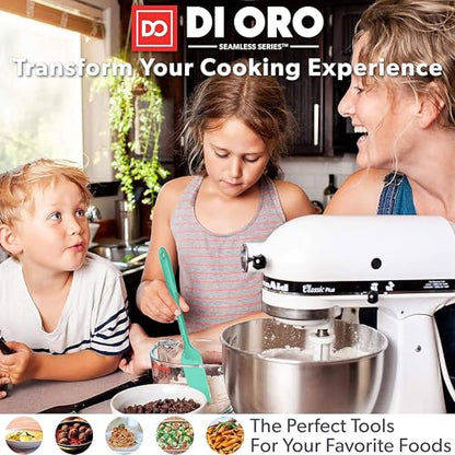 DI ORO Silicone Jar Spatula Set - 600F Heat Resistant, 5-Pc Mint - color: Mint