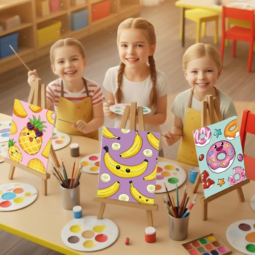 Louise Maelys 12Pack Pre Drawn Canvas to Paint for Kids,Fruit Food - color: FOOD
