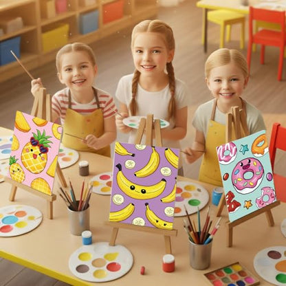 Louise Maelys 12Pack Pre Drawn Canvas to Paint for Kids,Fruit Food - color: FOOD