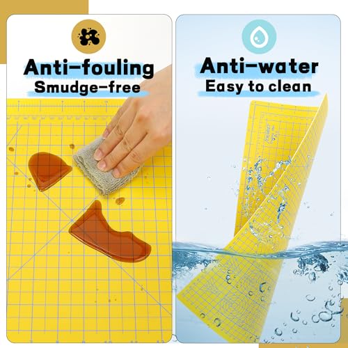 Self Healing Cutting Mat 18" x 12", A3 Double-Sided for Sewing & Quilting - color: Lemon Yellow, size: A3:18‘’x12‘’