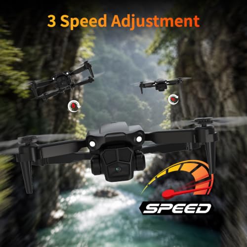 TD12Pro Drone with 1080P Camera for Adults Kids, Mini Drone with LCD Screen Remote, Foldable Remote Control Quadcopter, One Key Start, Easy to fly, Toy for Kids Adult Beginners - color: Black01