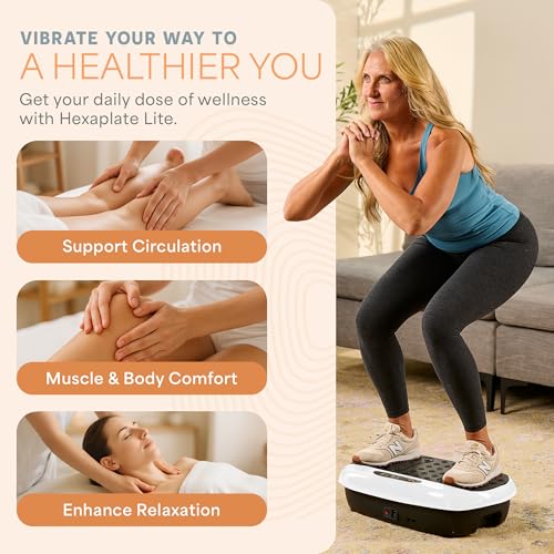 Lifepro HexaPlate Lite Compact Vibration Plate with Magnetic Acupoints - color: White