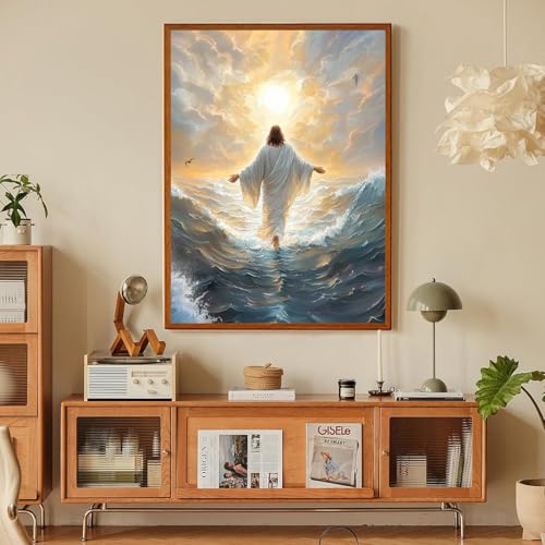 Jesus Paint by Numbers Kit for Adults Framed Canvas 12X16 in, Frameworkless - color: YH02829