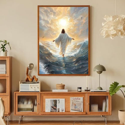 Jesus Paint by Numbers Kit for Adults Framed Canvas 12X16 in, Frameworkless - color: YH02829