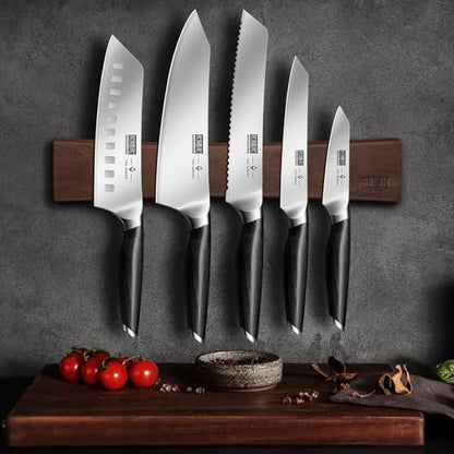 HOSHANHO Knife Set with Magnetic Knife Holder, 6-Piece Kitchen Knife Set - size: 6"