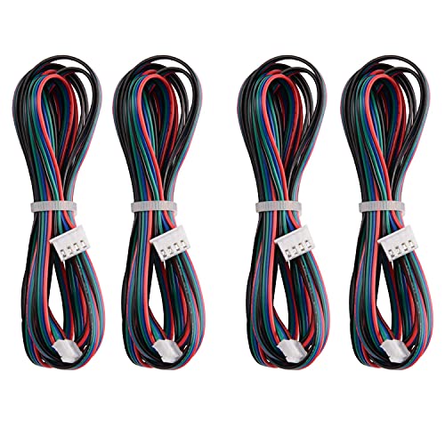 4pcs 2M Motor Connector Cables XH2.54 4pin to XH2.0 6pin White Terminal Paralled Motor Wires for 3D Printer Stepper Motor Extension Cable - size: 4pcs 2M
