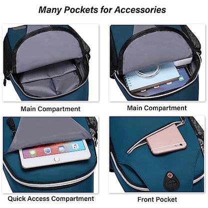 MOSISO Small Sling Bag for Men, Crossbody Shoulder Chest Daypack Bag - color: Deep Teal