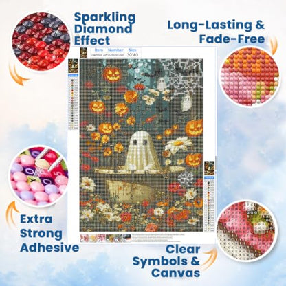 WULINHUAFA Halloween Diamond Painting Kits for Adults 12x16 inch - color: Ghost