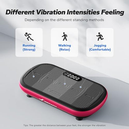 Merach CV40 Curved Vibration Plate Exercise Machine with 440lbs Capacity - color: Magenta