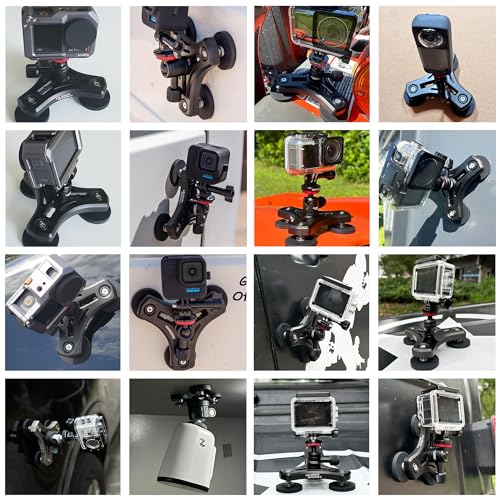 ULIBERMAGNET Magnetic Action Camera Mount, 120LB Heavy Duty Solid Aluminum Magnetic Phone Mount,Triple-Head Magnetic Mount Flexible Car Mount Adapter for Mobile Camera,Security Camera,Light,Phone - size: 100LB Triangular Magnetic Camera Mount