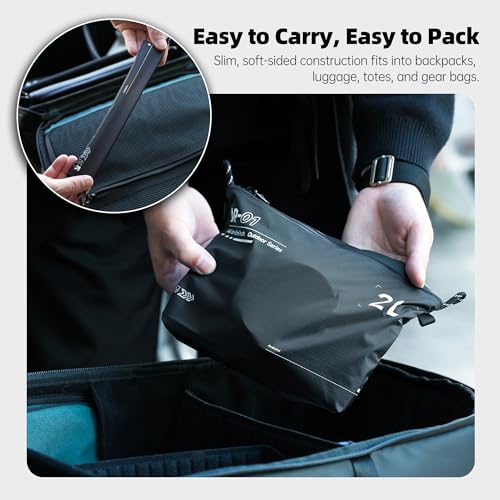AMBITFUL AP-01 Water-Resistant Organizer Pouch, 8.6x6.9 in,Black - size: M（2L）