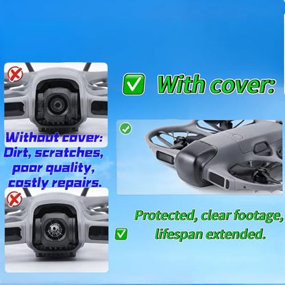 2-Pack Lens Cover for DJI Neo 2 Gimbal Protector Snap Caps - Scratch-Resistant, Crystal Clear PC Cover for Original Case Storage