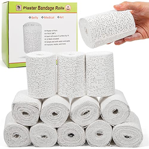 Noe & Malu 4-Inch x 15-Foot Fast-Setting Plaster of Paris Rolls, 12-Pack