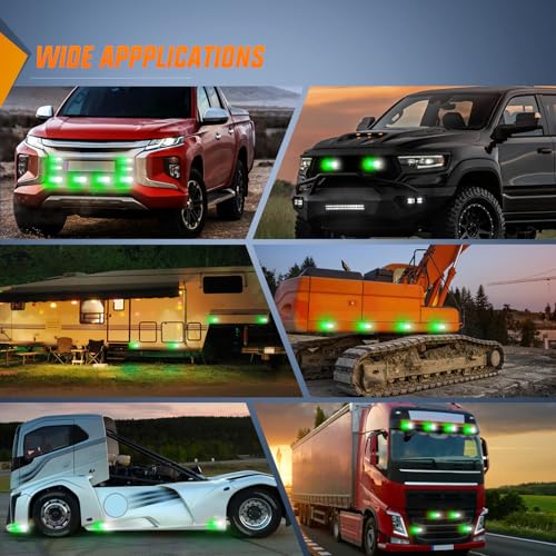 Nilight 4PCS LED Strobe Lights 12V 24V Sync Feature Green White - color: Green White w/Controller