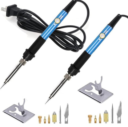 Wood Burning Kit, 2 Set WoodBurning Tool Kit for Beginner Adults - color: 2 Set Blue