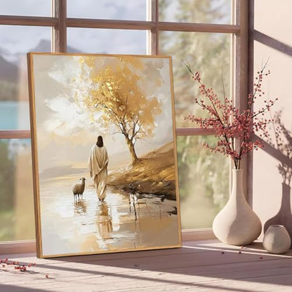 Jesus Paint by Numbers Kit for Adults Framed Canvas 12X16 in, Frameworkless - color: YH02834