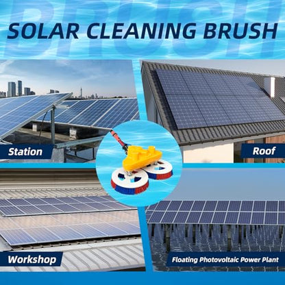 Solar Panel Cleaning Brush, 24 FT Telescopic Water Fed Pole Brush, Window Cleaning Brush and Pole, Window Cleaning Kit, Automatic Solar Panel Brush, with Lithium Battery - color: 24ft-battery