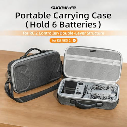 NEO 2 Storage Case, Large Capacity Hard Shell Storage Box Shoulder Bag for DJI Neo 2 Drone RC 2 Remote Controller Accessories Shockproof scratch-resistant Carrying Case