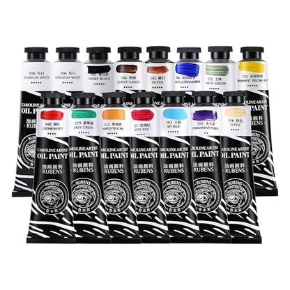 rubens Oil Paint Set 2oz 15 Colors Caroline Oil Paint for Canvas(Series B) - color: 15 Colors-B