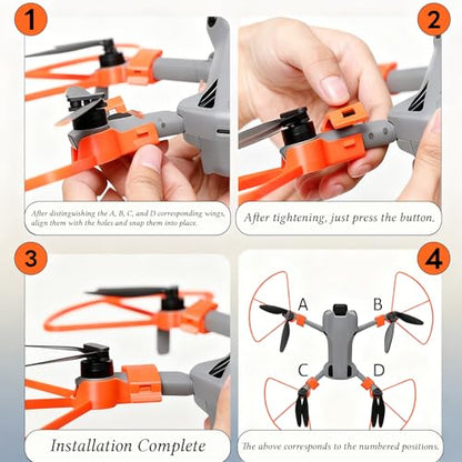 Propeller Guard, Compatible with DJI Mini 5 Pro - Snap-on Blade Guard (Gray/Orange) (Orange) - color: Orange