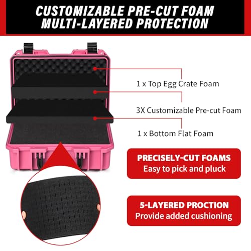 SEKKVY Gun Case for Handguns, Pistol Case Hard Shell - color: 1-Pistol Case, Pink